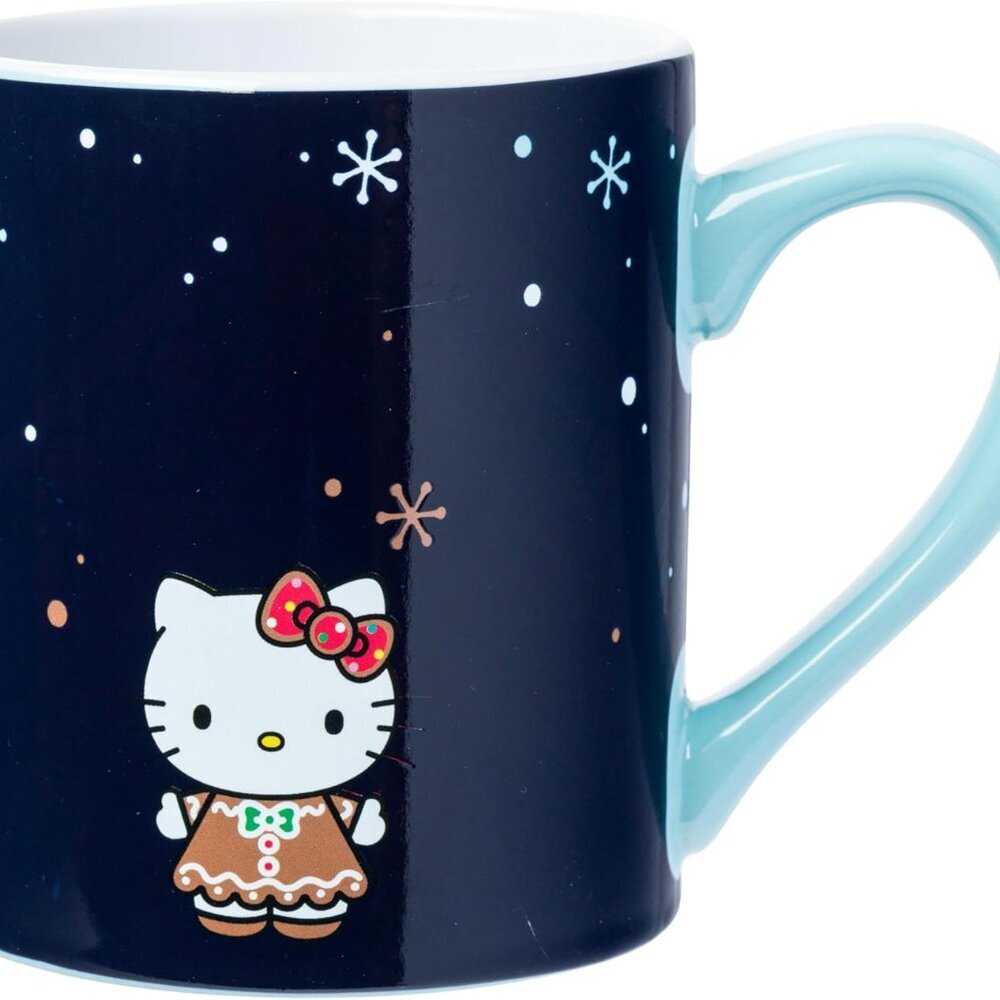 Sanrio Hello Kitty Gingerbread House Christmas Holiday Heat Reveal Ceramic Mug,